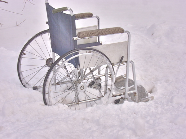 wheelchair in snow
